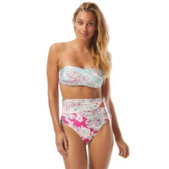 Carmen Marc Valvo Reversible Bandeau Bikini Top - Bellagio Paisley -Beach Fit Fashion C2J432 970 alt02