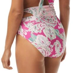 Carmen Marc Valvo Scarf Tie High Waist Bikini Bottom - Bellagio Paisley -Beach Fit Fashion C2J433 970 alt03