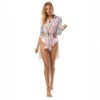 Carmen Marc Valvo Convertible Front Tie Shirt Cover Up - Bellagio Paisley -Beach Fit Fashion C2J864 970