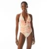 Carmen Marc Valvo Deep V-Neck Tankini Top - Sun Set Palm -Beach Fit Fashion C3B471 970