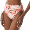 Carmen Marc Valvo Classic Shirred Waist Bikini Bottom - Tiger Lily 1 Carmen Marc Valvo Classic Shirred Waist Bikini Bottom - Tiger Lily -Beach Fit Fashion C3M223 603 R