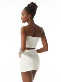 Carmen Marc Valvo Bandeau Crop Bikini Top - Wave Texture -Beach Fit Fashion C3S487 110 alt03 R