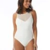 Carmen Marc Valvo High Neck One Piece Swimsuit - Wave Texture 2 Carmen Marc Valvo High Neck One Piece Swimsuit - Wave Texture -Beach Fit Fashion C3S490 110 R