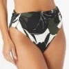Carmen Marc Valvo High Waist Bikini Bottom - Wild Plumeria 2 Carmen Marc Valvo High Waist Bikini Bottom - Wild Plumeria -Beach Fit Fashion C3T223 001