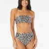 Carmen Marc Valvo Reversible Bandeau Bikini Top - Foil Jungle Cheetah