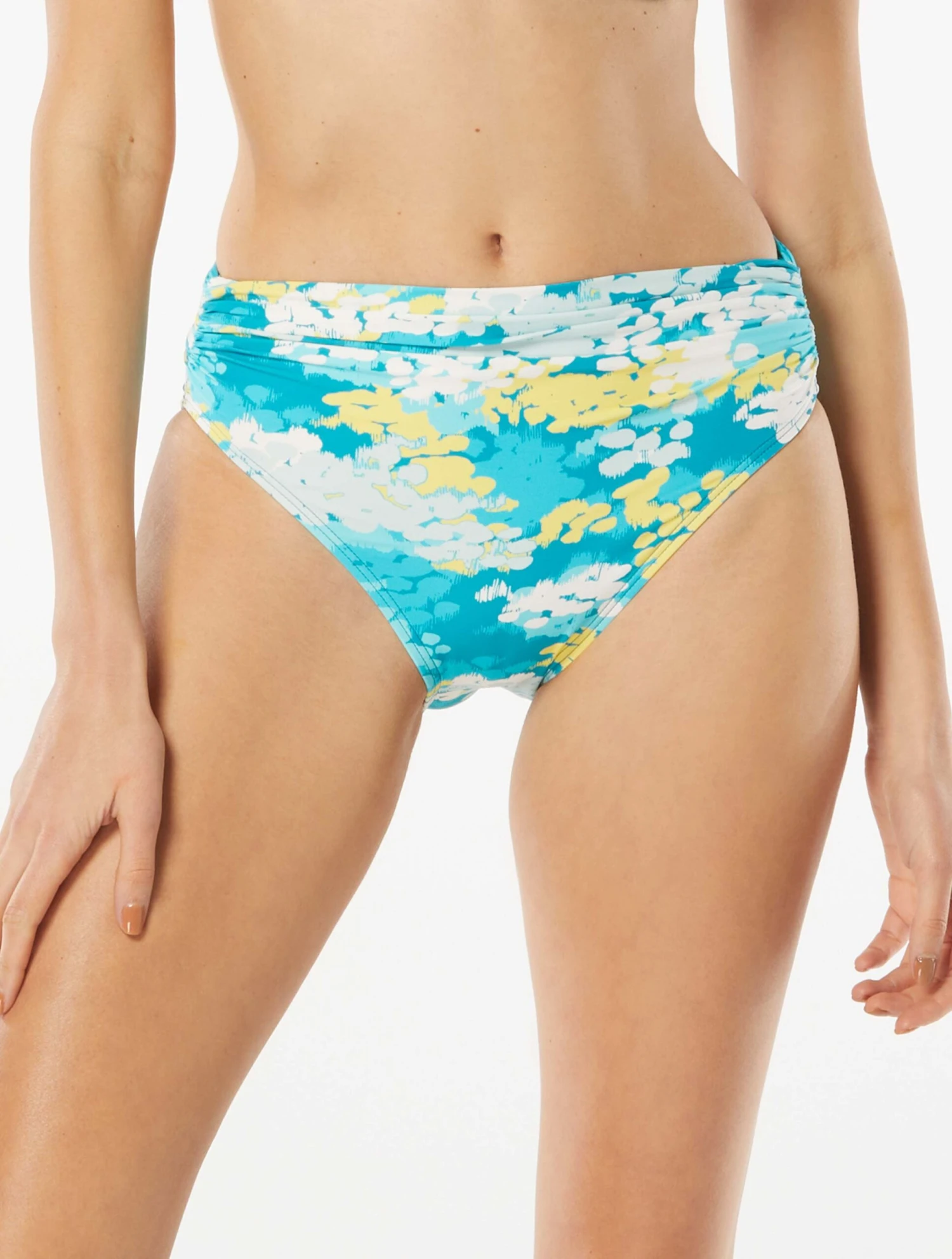 Carmen Marc Valvo Classic Shirred Waist Bikini Bottom - Madeira Garden 3 Carmen Marc Valvo Classic Shirred Waist Bikini Bottom - Madeira Garden