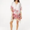 Carmen Marc Valvo V-Neck Caftan Cover Up - Brava Lily -Beach Fit Fashion C4J823 618