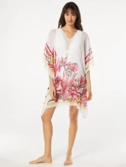 Carmen Marc Valvo V-Neck Caftan Cover Up - Brava Lily