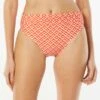 Carmen Marc Valvo Classic Shirred Waist Bikini Bottom - Island Diamond -Beach Fit Fashion C4N223 816