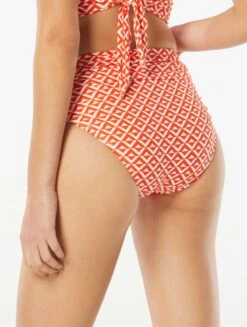 Carmen Marc Valvo Classic Shirred Waist Bikini Bottom - Island Diamond -Beach Fit Fashion C4N223 816 alt01