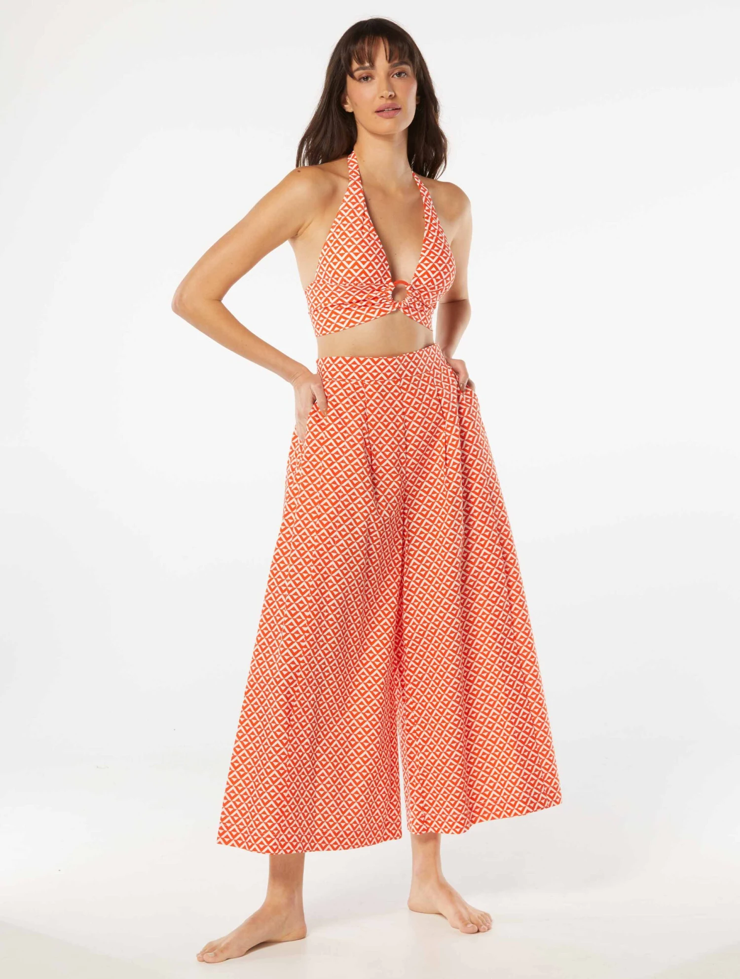 Carmen Marc Valvo Wide Leg Cover Up Pant - Island Diamond 3 Carmen Marc Valvo Wide Leg Cover Up Pant - Island Diamond