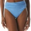 Carmen Marc Valvo Classic Shirred Waist Bikini Bottom - Solids -Beach Fit Fashion C66223 489 R