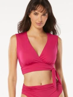 Carmen Marc Valvo Cap Sleeve Side Tie Bikini Top - Twisted Tides
