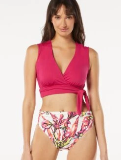 Carmen Marc Valvo Cap Sleeve Side Tie Bikini Top - Twisted Tides -Beach Fit Fashion C66496 618 alt02