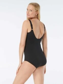 Gabar Chlorine Resistant Twist Front One Piece Swimsuit - Solids -Beach Fit Fashion G6C206 001 alt01