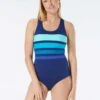 Gabar Chlorine Resistant Scoop Neck One Piece Swimsuit - Color Blocked Solids -Beach Fit Fashion G7A393 453