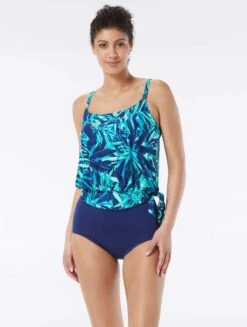 Gabar Chlorine Resistant Two Piece Blouson Tankini Set - Ocean Fern
