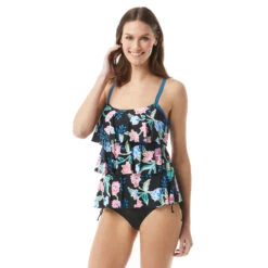 Beach House Jane Ruffle Tankini Top - Floral Fantasy