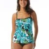 Beach House Payton Strappy Back Bandeau Tankini Top - Deco Garden 2 Beach House Payton Strappy Back Bandeau Tankini Top - Deco Garden -Beach Fit Fashion H06007 001 R
