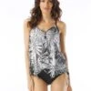 Beach House Swim Kerry Mesh Layer Underwire Tankini Top - Abstract Palm