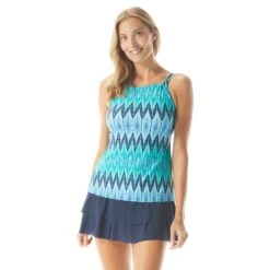 Beach House Swim Blair High Neck Tankini Top - Desert Stripe -Beach Fit Fashion H16731 511 alt02