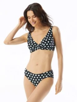 Beach House Swim Ivy Twist Front Bikini Top - Retro Dot