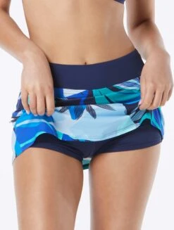 Beach House Sport Emma Swim Skort - Geo Palm -Beach Fit Fashion H18371 511 alt03