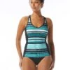 Beach House Sport Ambition Slim Fit Cross Back Tankini Top - Shorelines -Beach Fit Fashion H20982 970 R