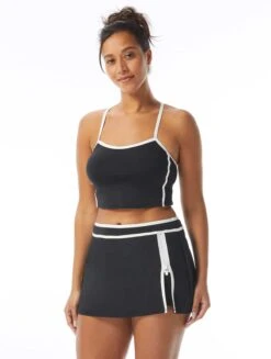 Beach House Sport Plateau Racerback Crop Top - Piping