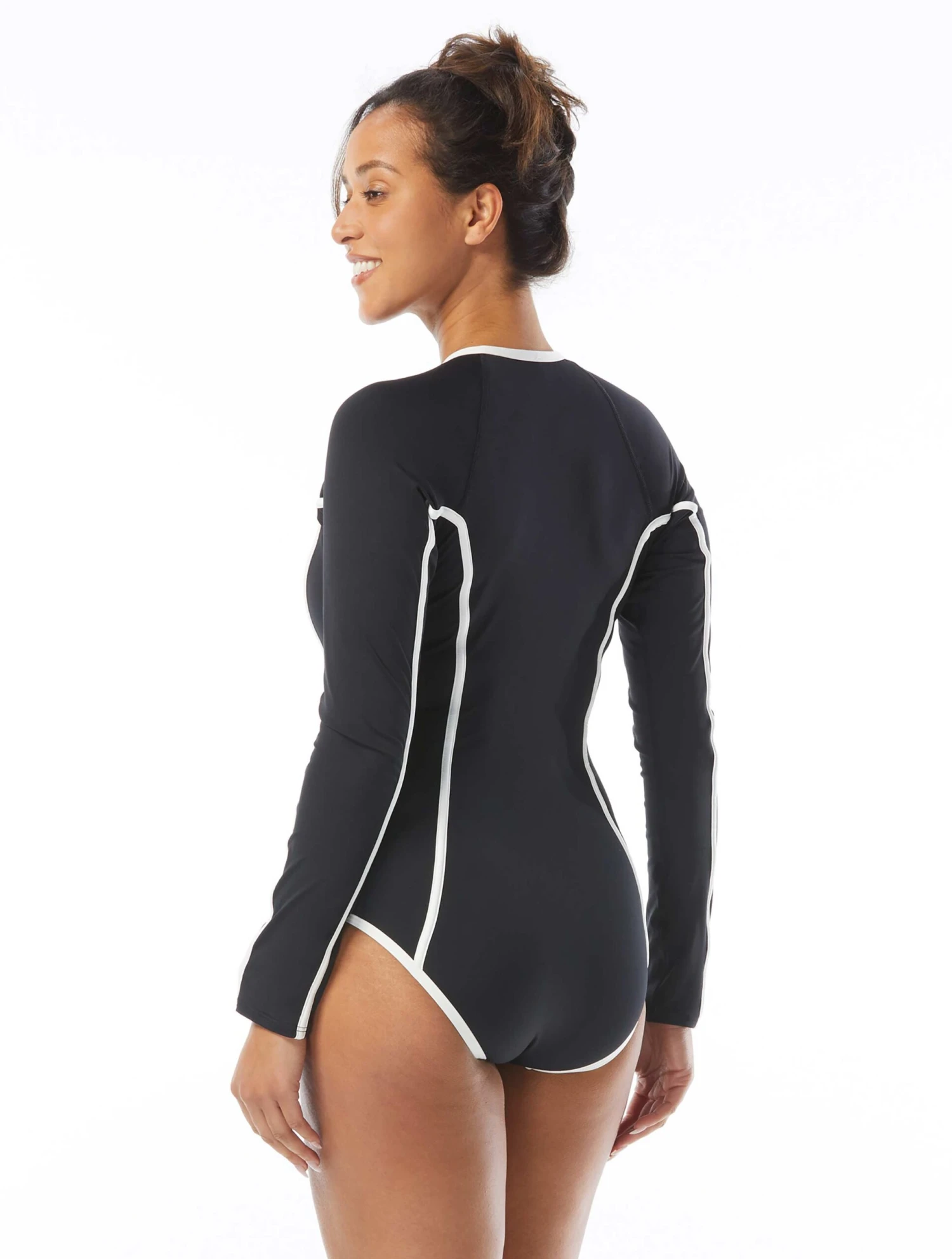 Beach House Sport Sculpt Long Sleeve Zip Front One Piece Swimsuit - Piping 4 Beach House Sport Sculpt Long Sleeve Zip Front One Piece Swimsuit - Piping - Image 2