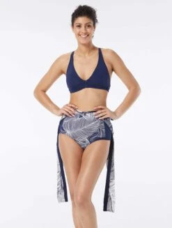 Beach House Sport Sculpt Long Sleeve Zip Front One Piece Swimsuit - Paradise Palm -Beach Fit Fashion H38954 511 alt03