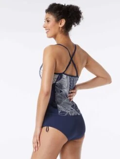 Beach House Sport Ambition Fitted Cross Back Tankini Top - Paradise Palm -Beach Fit Fashion H38982 511 alt03