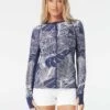 Beach House Sport Ava Zip Front Rash Guard - Paradise Palm -Beach Fit Fashion H38997 511