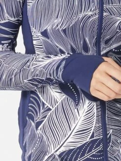 Beach House Sport Ava Zip Front Rash Guard - Paradise Palm -Beach Fit Fashion H38997 511 alt02