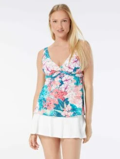 Beach House Swim Willow Twist Front Underwire Tankini Top - Island Floral -Beach Fit Fashion H42756 970 alt02