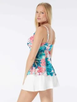 Beach House Swim Willow Twist Front Underwire Tankini Top - Island Floral -Beach Fit Fashion H42756 970 alt03