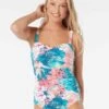Beach House Swim Krystal Shirred Underwire One Piece Swimsuit - Island Floral -Beach Fit Fashion H42911 970