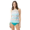 Beach House Exhilarate High Neck Tankini Top - On The Vine -Beach Fit Fashion H43551 119