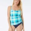 Beach House Swim Bridget Side Shirred Tankini Top - Picnic Plaid