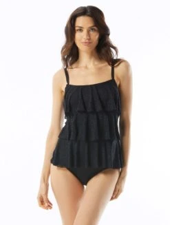 Beach House Swim Jane Ruffle Tiered Tankini Top - Crochet Soleil
