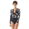 Beach House Sport Sculpt Long Sleeve Zip Front One Piece Swimsuit - Seaside Palm 1 Beach House Sport Sculpt Long Sleeve Zip Front One Piece Swimsuit - Seaside Palm -Beach Fit Fashion H86980 001