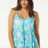 Beach House Swim Kerry Mesh Layer Underwire Tankini Top - Coastal Botanical -Beach Fit Fashion H92893 447