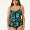Beach House Swim Portia Mesh Layer Tankini Top - Vineyard Floral -Beach Fit Fashion H95068 001