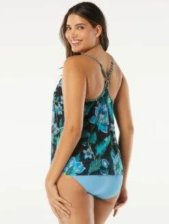 Beach House Swim Kerry Mesh Layer Underwire Tankini Top - Vineyard Floral -Beach Fit Fashion H95893 001 alt03