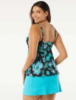 Beach House Swim Willow Twist Front Underwire Tankini Top - Vineyard Floral -Beach Fit Fashion H95970 001 alt03