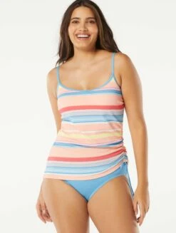 Beach House Swim Bridget Shirred Side Underwire Tankini Top - Parade Stripe