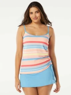 Beach House Swim Bridget Shirred Side Underwire Tankini Top - Parade Stripe -Beach Fit Fashion H97758 970 alt02