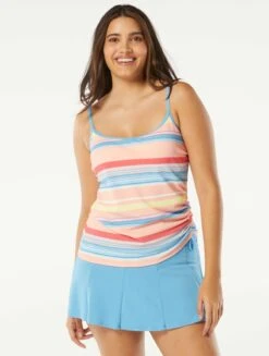 Beach House Swim Bridget Shirred Side Underwire Tankini Top - Parade Stripe -Beach Fit Fashion H97758 970 alt04