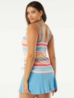 Beach House Swim Bridget Shirred Side Underwire Tankini Top - Parade Stripe -Beach Fit Fashion H97758 970 alt05