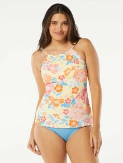 Beach House Swim Blair High Neck Tankini Top - Newport Floral -Beach Fit Fashion H98795 970 alt02